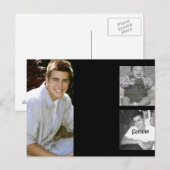 Faire-part de remise de diplôme avec collage de 3 (Devant / Derrière)