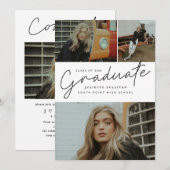 Faire-part de remise de diplôme avec collage de ph (Devant / Derrière)