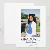 Faire-part de remise de diplôme avec collage de ph (Devant / Derrière)