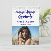Faire-part de remise de diplôme avec confettis arg (Debout devant)