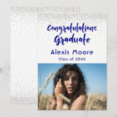 Faire-part de remise de diplôme avec confettis arg (Devant / Derrière)