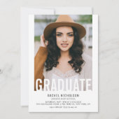 Faire-part de remise de diplôme avec découpe perso (Devant)