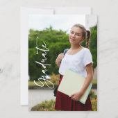 Faire-part de remise de diplôme avec écriture et p (Devant)