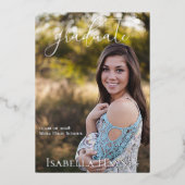 Faire-part de remise de diplôme avec écriture mode (Recto)