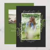 Faire-part de remise de diplôme avec feuillage à l (Devant / Derrière)