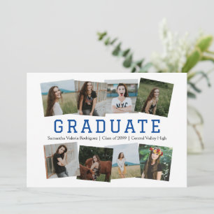 Faire-part de remise de diplôme avec huit photos e