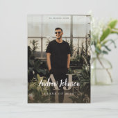 Faire-part de remise de diplôme avec initiales en  (Debout devant)