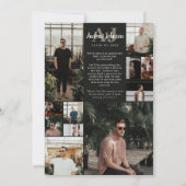 Faire-part de remise de diplôme avec initiales en  (Dos)