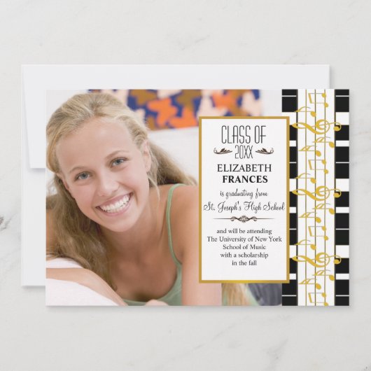 Faire-part de remise de diplôme avec la photo "Sur (Devant)