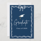 Faire-part de remise de diplôme avec nœud marine (Dos)