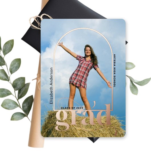 Faire-part de remise de diplôme avec photo à arche