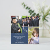 Faire-part de remise de diplôme avec photo - Carré (Debout devant)