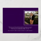 Faire-part de remise de diplôme avec photo de bonn (Verso)