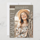 Faire-part de remise de diplôme avec photo en arch (Devant)