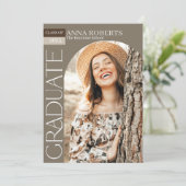 Faire-part de remise de diplôme avec photo en arch (Debout devant)