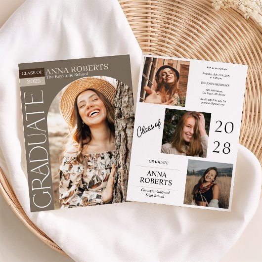 Faire-part de remise de diplôme avec photo en arch