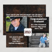 Faire-part de remise de diplôme avec photo en cuir (Devant / Derrière)