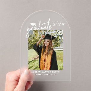 Faire-part de remise de diplôme avec photo en écri