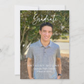 Faire-part de remise de diplôme avec photo en écri (Devant)