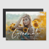 Faire-part de remise de diplôme avec photo en écri (Devant / Derrière)