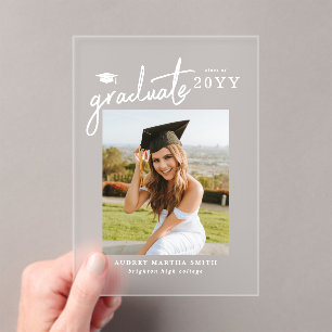 Faire-part de remise de diplôme avec photo en écri