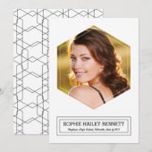 Faire-part de remise de diplôme avec photo en hexa (Devant / Derrière)