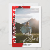 Faire-part de remise de diplôme avec photo en marb (Devant)