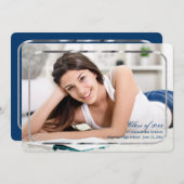 Faire-part de remise de diplôme avec photo encadré (Devant / Derrière)