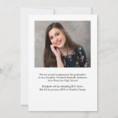 Faire-part de remise de diplôme avec photo et écri (Dos)