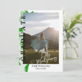 Faire-part de remise de diplôme avec photo et marb (Debout devant)