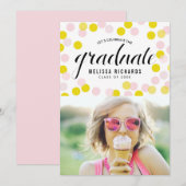 Faire-part de remise de diplôme avec photo et poin (Devant / Derrière)