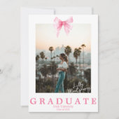 Faire-part de remise de diplôme avec photo et ruba (Devant)