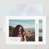 Faire-part de remise de diplôme avec photo géométr (Devant / Derrière)