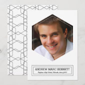 Faire-part de remise de diplôme avec photo Hexagon (Devant / Derrière)