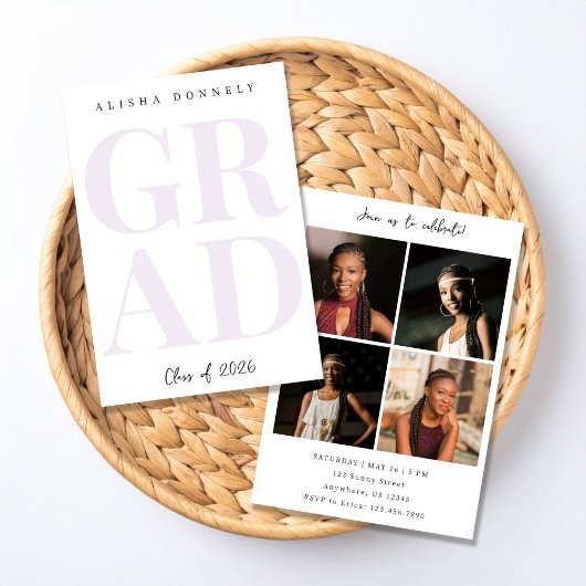 Faire-part de remise de diplôme avec photo moderne