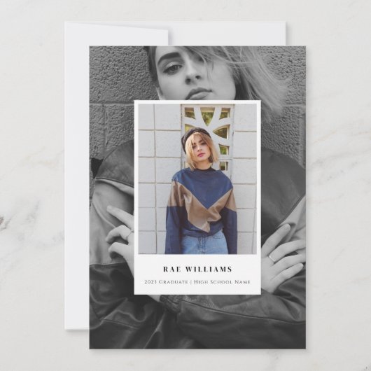 Faire-part de remise de diplôme avec photographie (Devant)