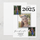 Faire-part de remise de diplôme avec plusieurs pho (Devant / Derrière)