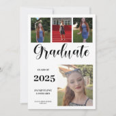 Faire-part de remise de diplôme avec plusieurs pho (Devant)