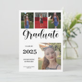 Faire-part de remise de diplôme avec plusieurs pho (Debout devant)