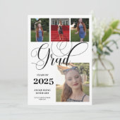 Faire-part de remise de diplôme avec plusieurs pho (Debout devant)