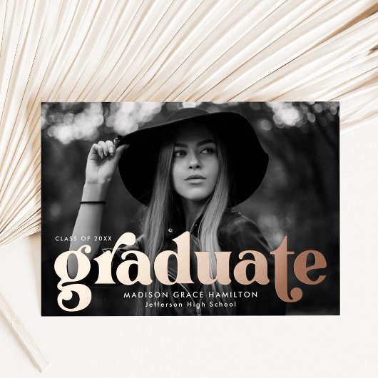Faire-part de remise de diplôme avec typographie o