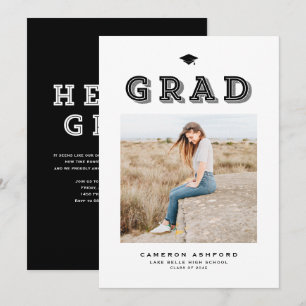 Faire-part de remise de diplôme avec typographie r