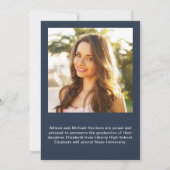 Faire-part de remise de diplôme bleu en collage ph (Dos)