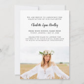 Faire-part de remise de diplôme bleu sarcelle phot (Dos)