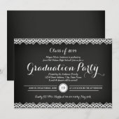 Faire-part de remise de diplôme Chalkboard & Lace (Devant / Derrière)