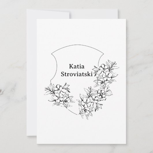 Faire-part de remise de diplôme Crête Noir & Blanc (Devant)