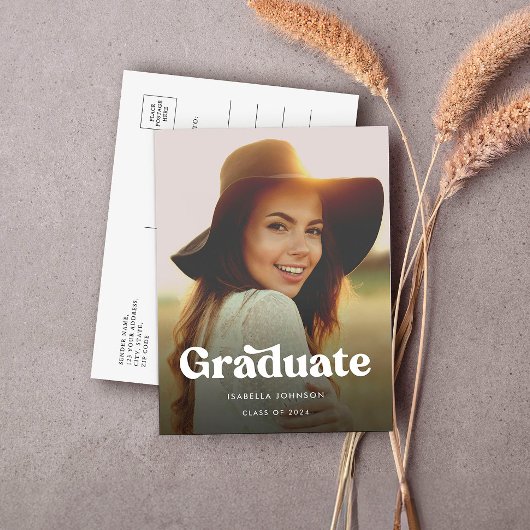 Faire-part de remise de diplôme de lycée rétro élé