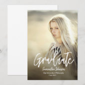 Faire-part de remise de diplôme de photo de style  (Devant / Derrière)