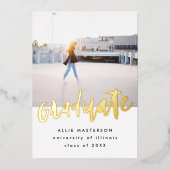 Faire-Part de Remise de Diplôme Doré avec Lettres  (Recto)