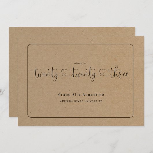 Faire-part de remise de diplôme d'une femme mignon (Devant / Derrière)